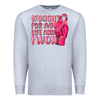 Heather Grey i fought for my life and i won Premium Sweatshirt - NancyCooperArtShop