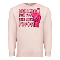 Pale Pink i fought for my life and i won Premium Sweatshirt - NancyCooperArtShop