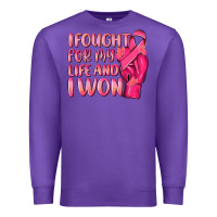 Purple i fought for my life and i won Premium Sweatshirt - NancyCooperArtShop