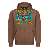Chestnut football turquoise sunflower Zipper Hoodie - JahusDesignShop