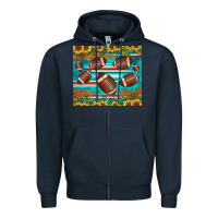 Navy football turquoise sunflower Zipper Hoodie - JahusDesignShop