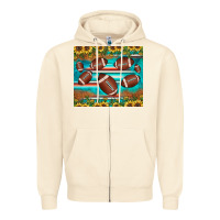 Sandshell football turquoise sunflower Zipper Hoodie - JahusDesignShop