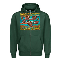 Sports Green football turquoise sunflower Zipper Hoodie - JahusDesignShop