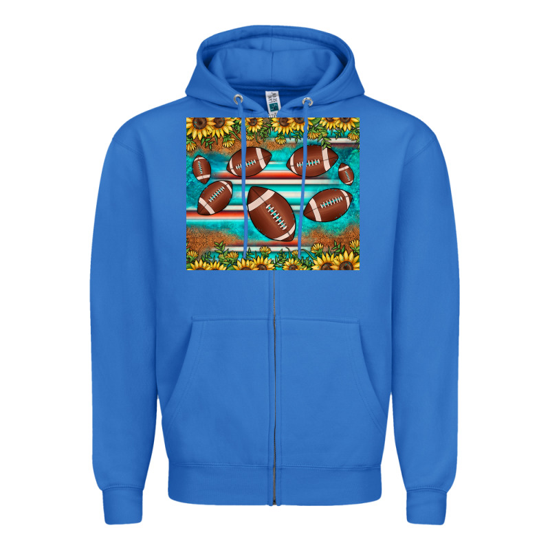 Football Turquoise Sunflower Zipper Hoodie by JahusDesignShop | Teevron