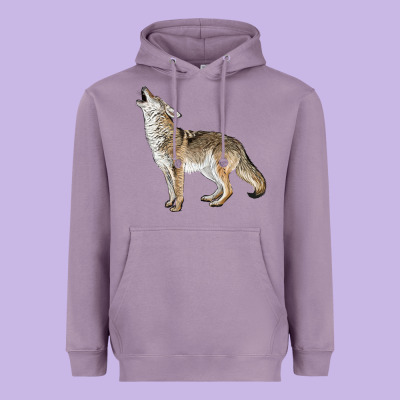 Howling Coyote Heavyweight Hoodie Designed By Lillyallendesigns