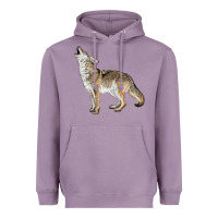 Lavender Howling Coyote Heavyweight Hoodie - LillyAllenDesigns