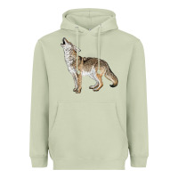 Matcha Howling Coyote Heavyweight Hoodie - LillyAllenDesigns