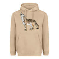 Mushroom Howling Coyote Heavyweight Hoodie - LillyAllenDesigns
