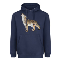 Navy Howling Coyote Heavyweight Hoodie - LillyAllenDesigns