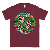 Burgundy hispanic heritage month round earrings 4 Classic Tee - BundleAndBundleShop
