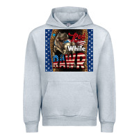 Heather Grey Western Red White Rawr Dinosaur Urban Hoodie - LillyAllenDesigns