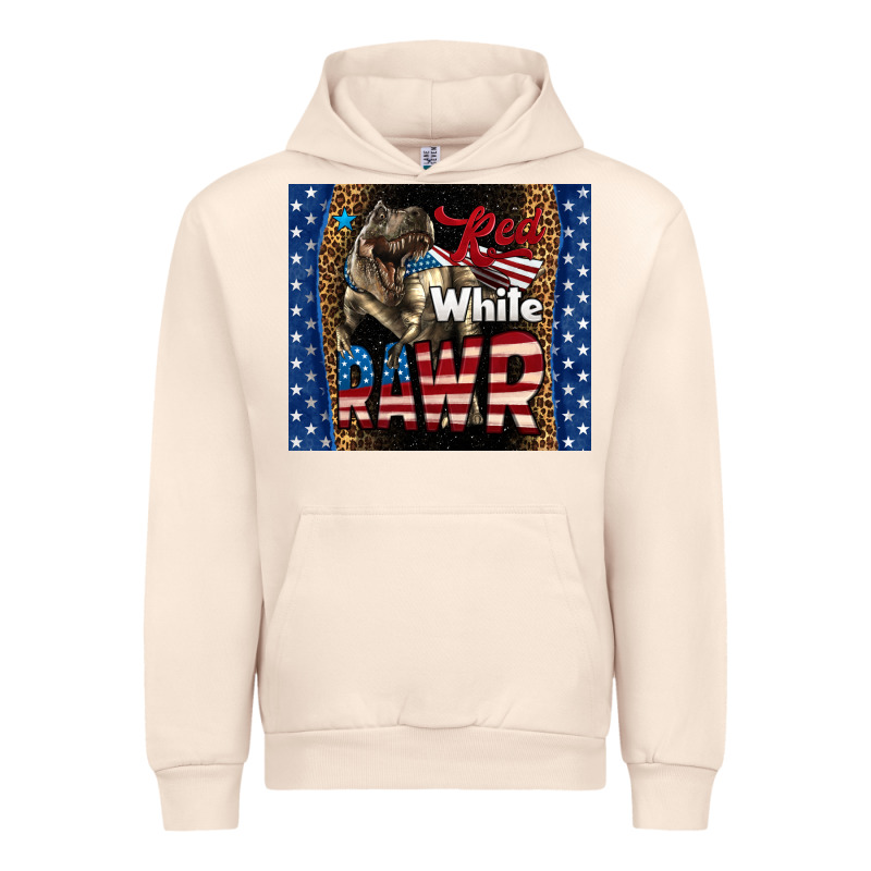 Western Red White Rawr Dinosaur Urban Hoodie by LillyAllenDesigns | Teevron