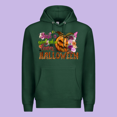 Just A Girl Who Loves Halloween Premium Hoodie Designed By Nancycooperartshop
