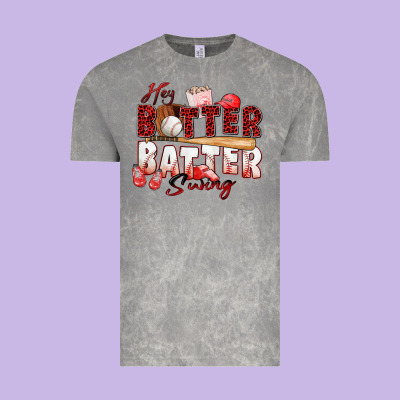 Hey Batter Batter Swing Baseball Vintage Tee Designed By Zillion Design Studio