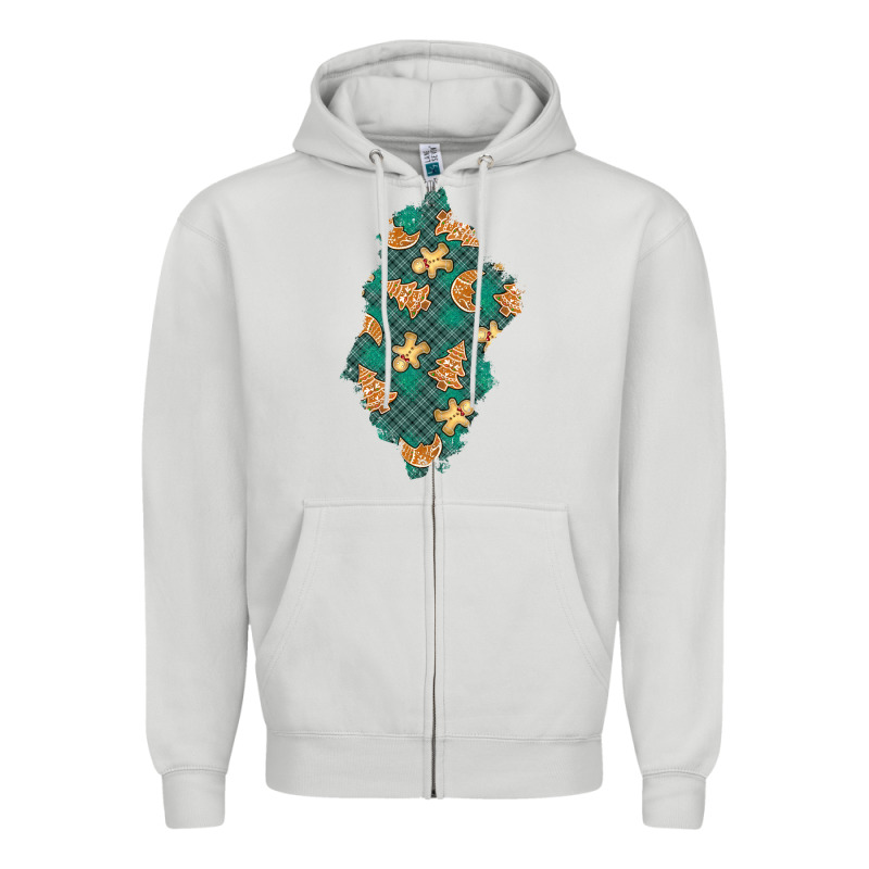 Christmas Gingerbread Cookies Patch Zipper Hoodie by BundleAndBundleShop | Teevron