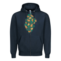 Navy christmas gingerbread cookies patch Zipper Hoodie - BundleAndBundleShop