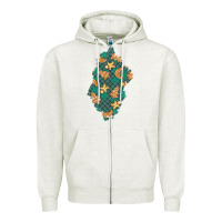 Oatmeal Heather christmas gingerbread cookies patch Zipper Hoodie - BundleAndBundleShop