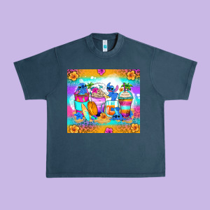 Stitch Summer Coffee Cups Urban Heavy Tee Designed By Zillion Design Studio