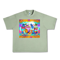 Oil Green stitch summer coffee cups Urban Heavy Tee - Zillion Design Studio
