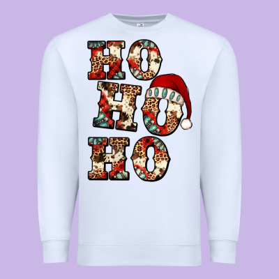 Ho Ho Ho Western Christmas Premium Sweatshirt Designed By Jasminsmagicworld