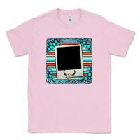 Bubblegum Pink gemstone turquoise serape custom photo frame coaster Classic Tee - BarkalooDesign