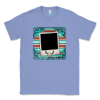 Colony Blue gemstone turquoise serape custom photo frame coaster Classic Tee - BarkalooDesign