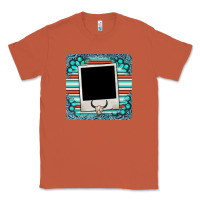 Copper gemstone turquoise serape custom photo frame coaster Classic Tee - BarkalooDesign
