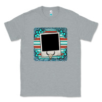 Heather Grey gemstone turquoise serape custom photo frame coaster Classic Tee - BarkalooDesign