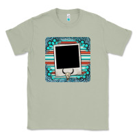 Matcha gemstone turquoise serape custom photo frame coaster Classic Tee - BarkalooDesign