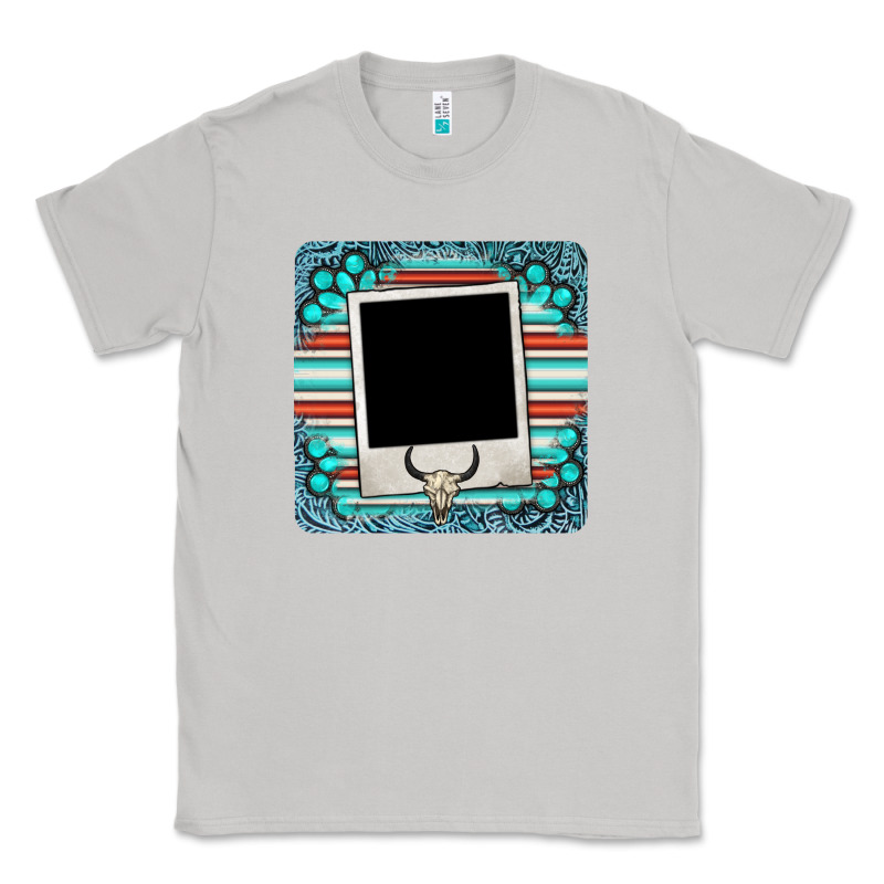 Gemstone Turquoise Serape Custom Photo Frame Coaster Classic Tee by BarkalooDesign | Teevron