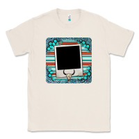 Natural gemstone turquoise serape custom photo frame coaster Classic Tee - BarkalooDesign
