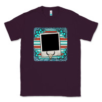 Plum gemstone turquoise serape custom photo frame coaster Classic Tee - BarkalooDesign