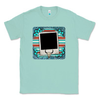 Seafoam gemstone turquoise serape custom photo frame coaster Classic Tee - BarkalooDesign