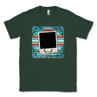 Sports Green gemstone turquoise serape custom photo frame coaster Classic Tee - BarkalooDesign