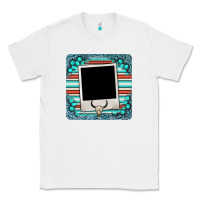 White gemstone turquoise serape custom photo frame coaster Classic Tee - BarkalooDesign