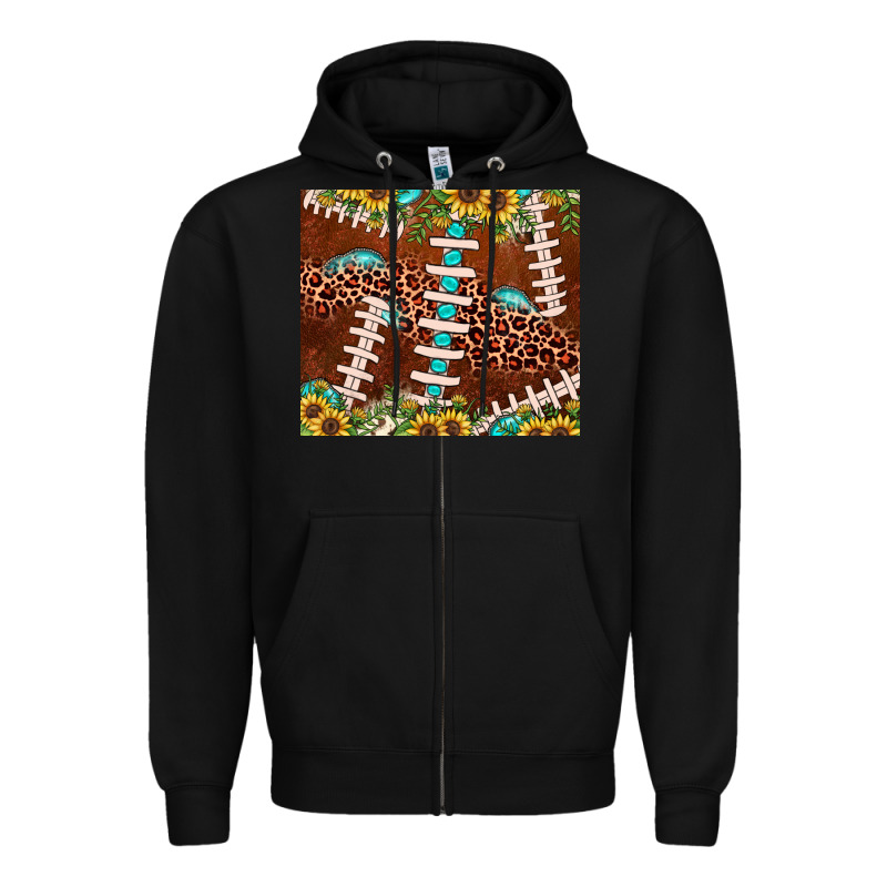 Football Leopard Gemstone Sunflower Zipper Hoodie by JahusDesignShop | Teevron