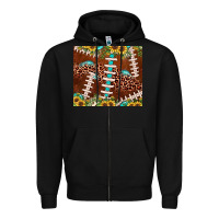 Black football leopard gemstone sunflower Zipper Hoodie - JahusDesignShop