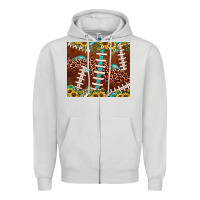 Dove Grey football leopard gemstone sunflower Zipper Hoodie - JahusDesignShop