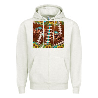 Oatmeal Heather football leopard gemstone sunflower Zipper Hoodie - JahusDesignShop