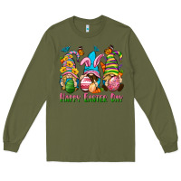Army Green Happy Easter Day gnomies Long Sleeve Tee - Neo Western