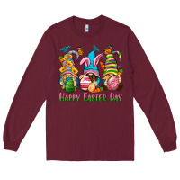 Burgundy Happy Easter Day gnomies Long Sleeve Tee - Neo Western