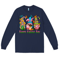 Navy Happy Easter Day gnomies Long Sleeve Tee - Neo Western