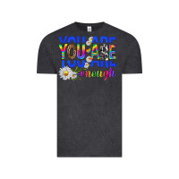 Vintage Black you are enough with daisies Vintage Tee - texasbilliewilder