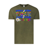 Vintage Olive you are enough with daisies Vintage Tee - texasbilliewilder