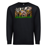 Black Western Mom With Spotted Pig And Baby Pig Premium Sweatshirt - LillyAllenDesigns