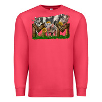Cardinal Western Mom With Spotted Pig And Baby Pig Premium Sweatshirt - LillyAllenDesigns