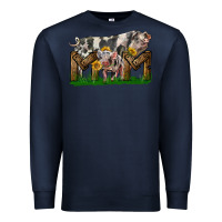 Navy Western Mom With Spotted Pig And Baby Pig Premium Sweatshirt - LillyAllenDesigns