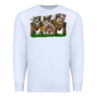 White Western Mom With Spotted Pig And Baby Pig Premium Sweatshirt - LillyAllenDesigns