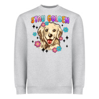 Heather Grey stay golden Heavyweight Sweatshirt - MaliasSmallBusiness