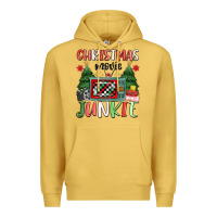 Antique Gold Christmas movie junkie Premium Hoodie - MaliasSmallBusiness